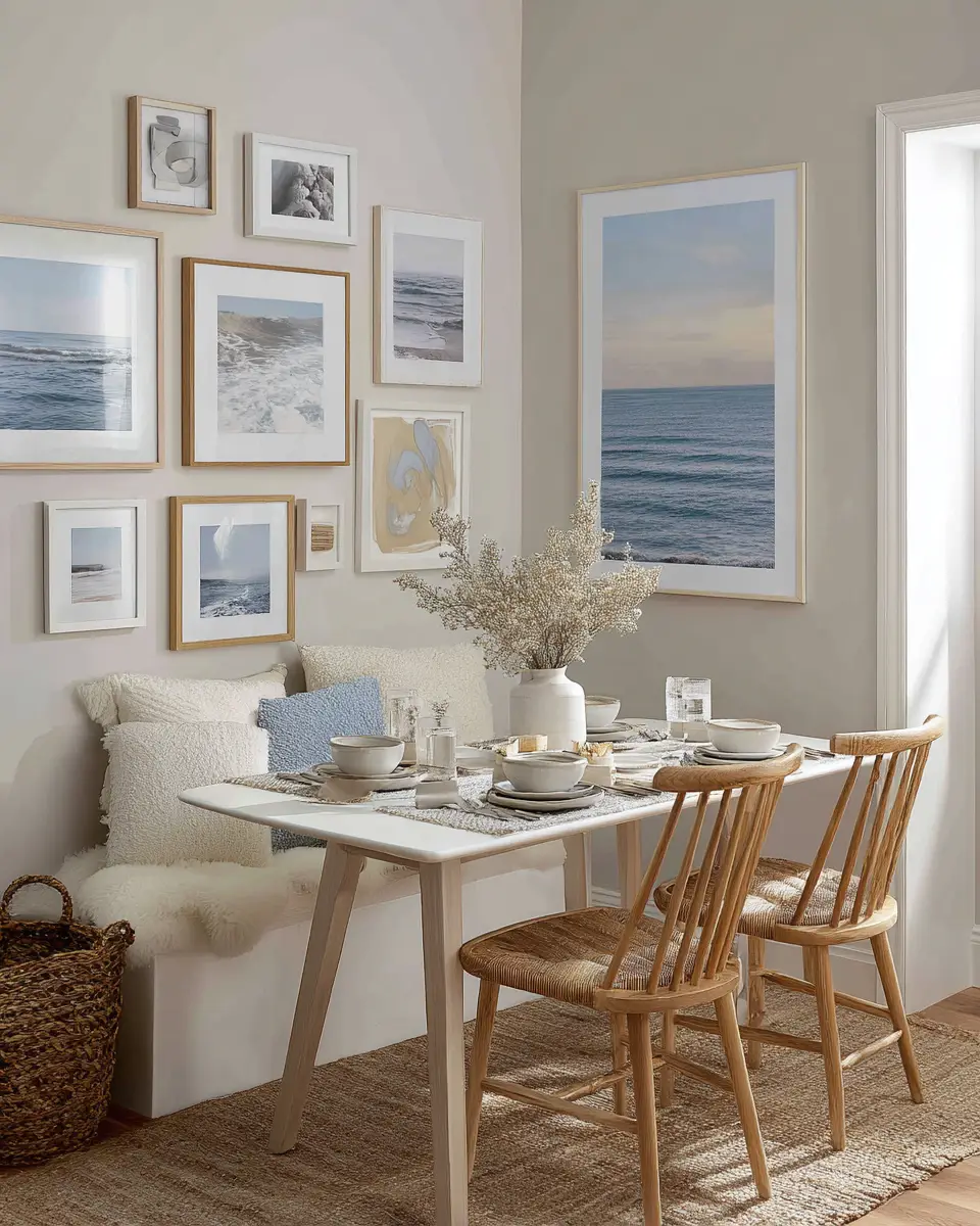 White Coastal Dining Room Decor Ideas