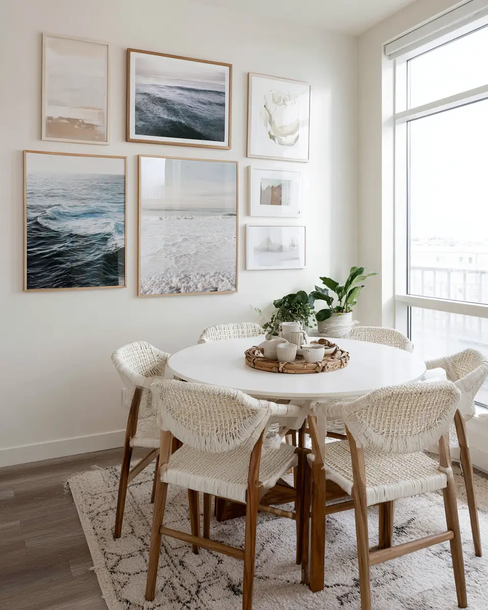 White Coastal Dining Room Decor Ideas