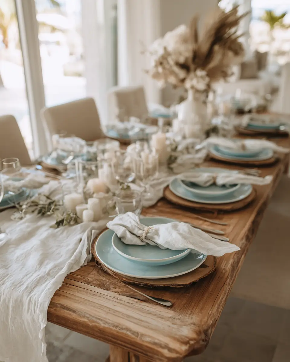 White Coastal Dining Room Decor Ideas