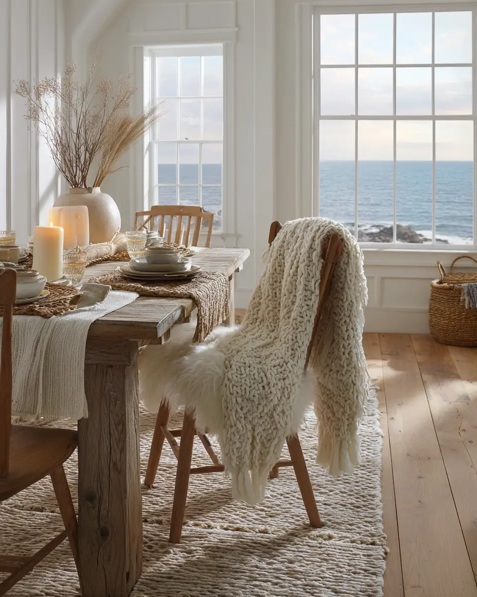 White Coastal Dining Room Decor Ideas