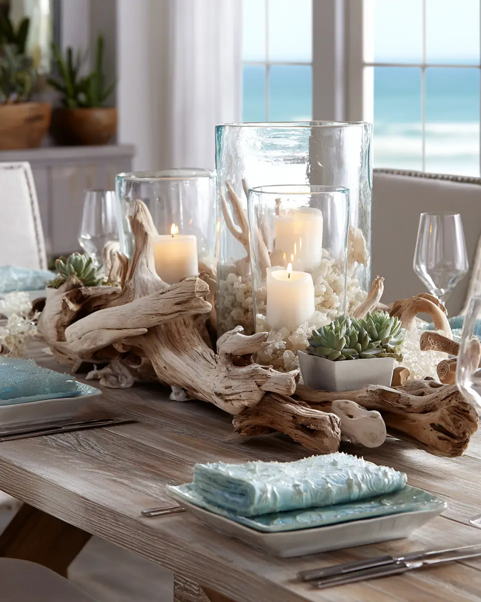 White Coastal Dining Room Decor Ideas