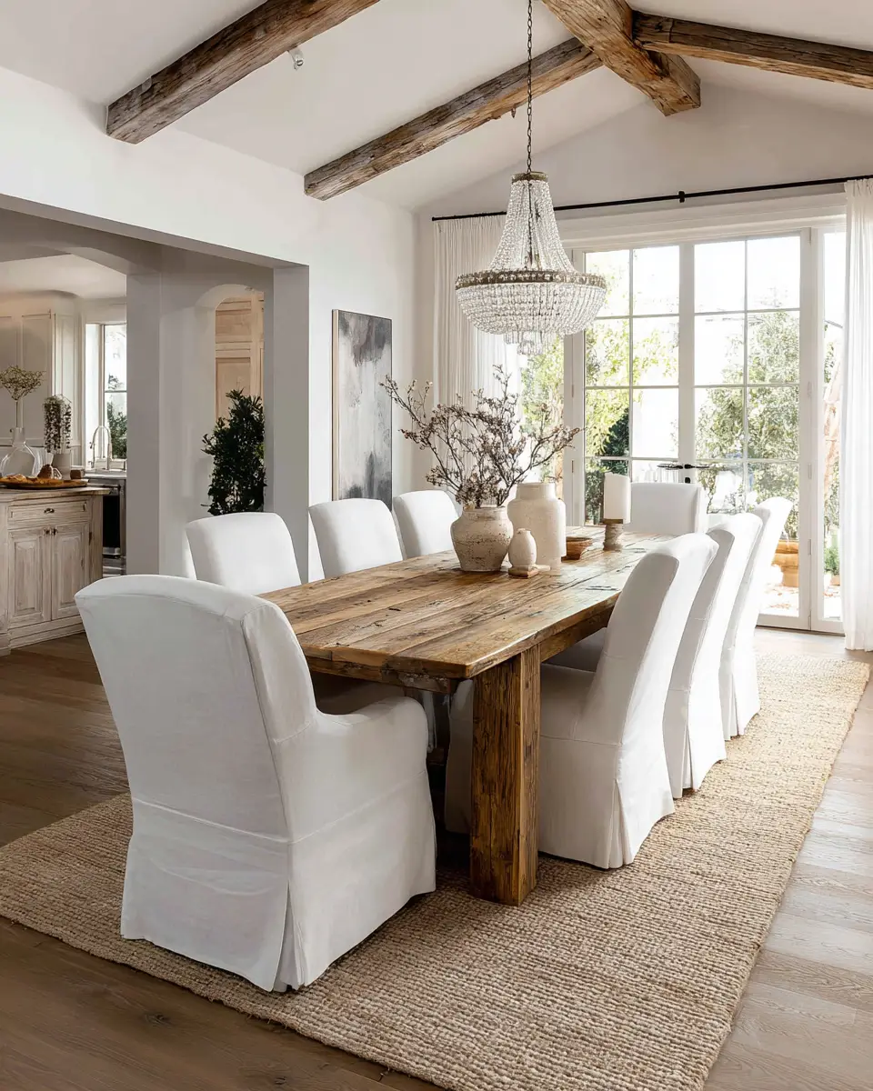 White Coastal Dining Room Decor Ideas