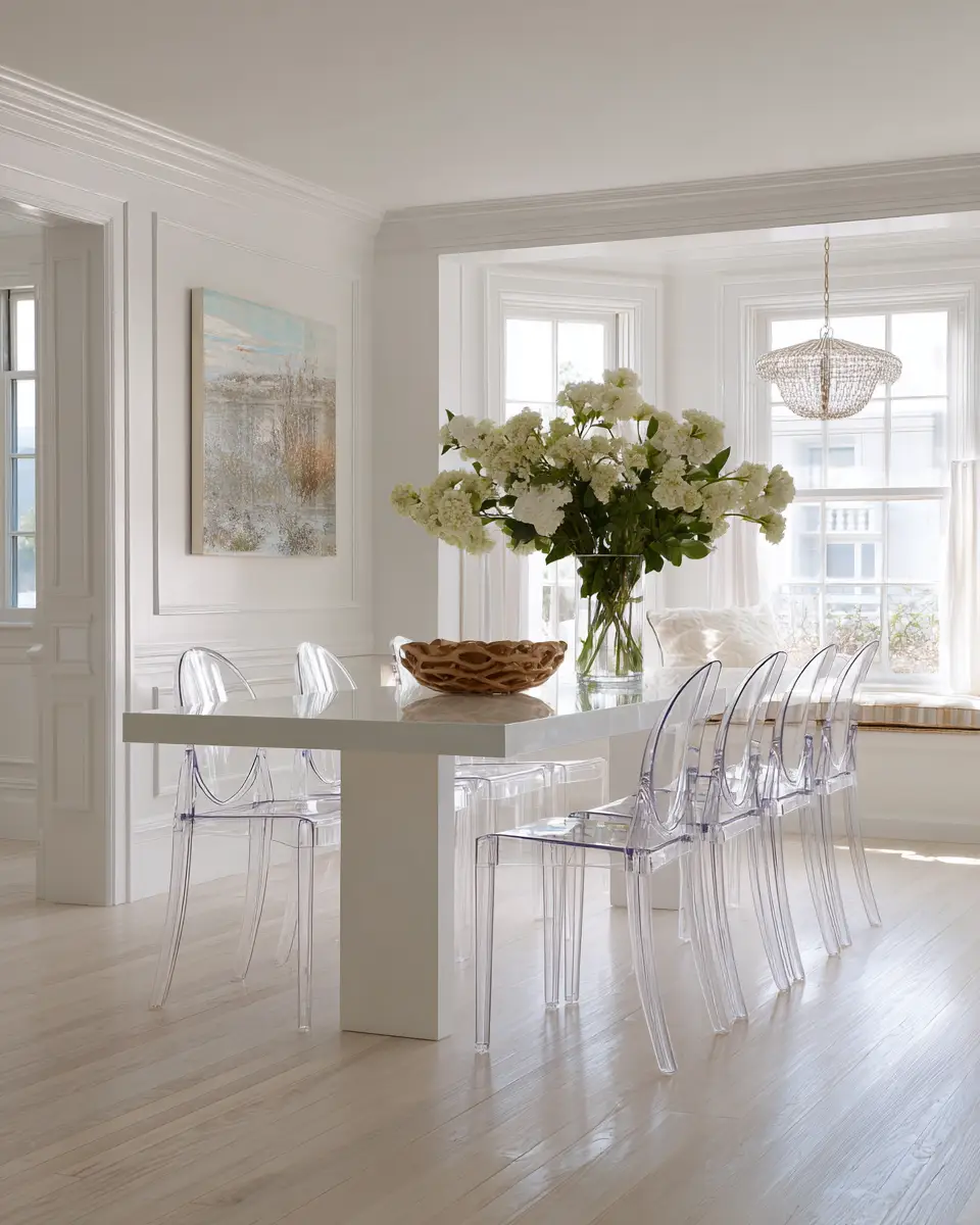 White Coastal Dining Room Decor Ideas