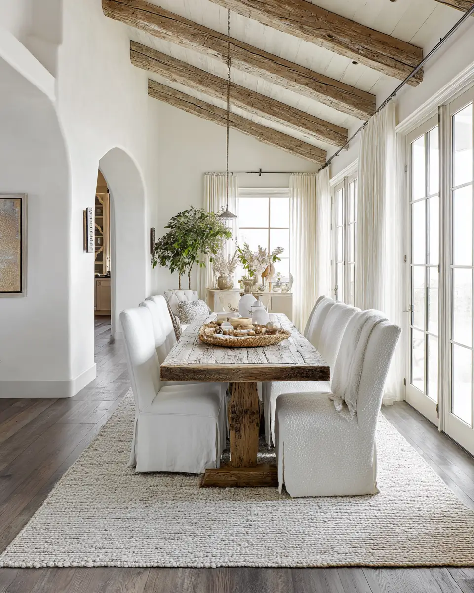 White Coastal Dining Room Decor Ideas