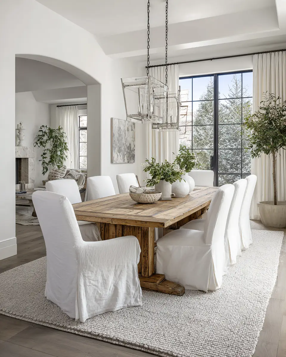 White Coastal Dining Room Decor Ideas
