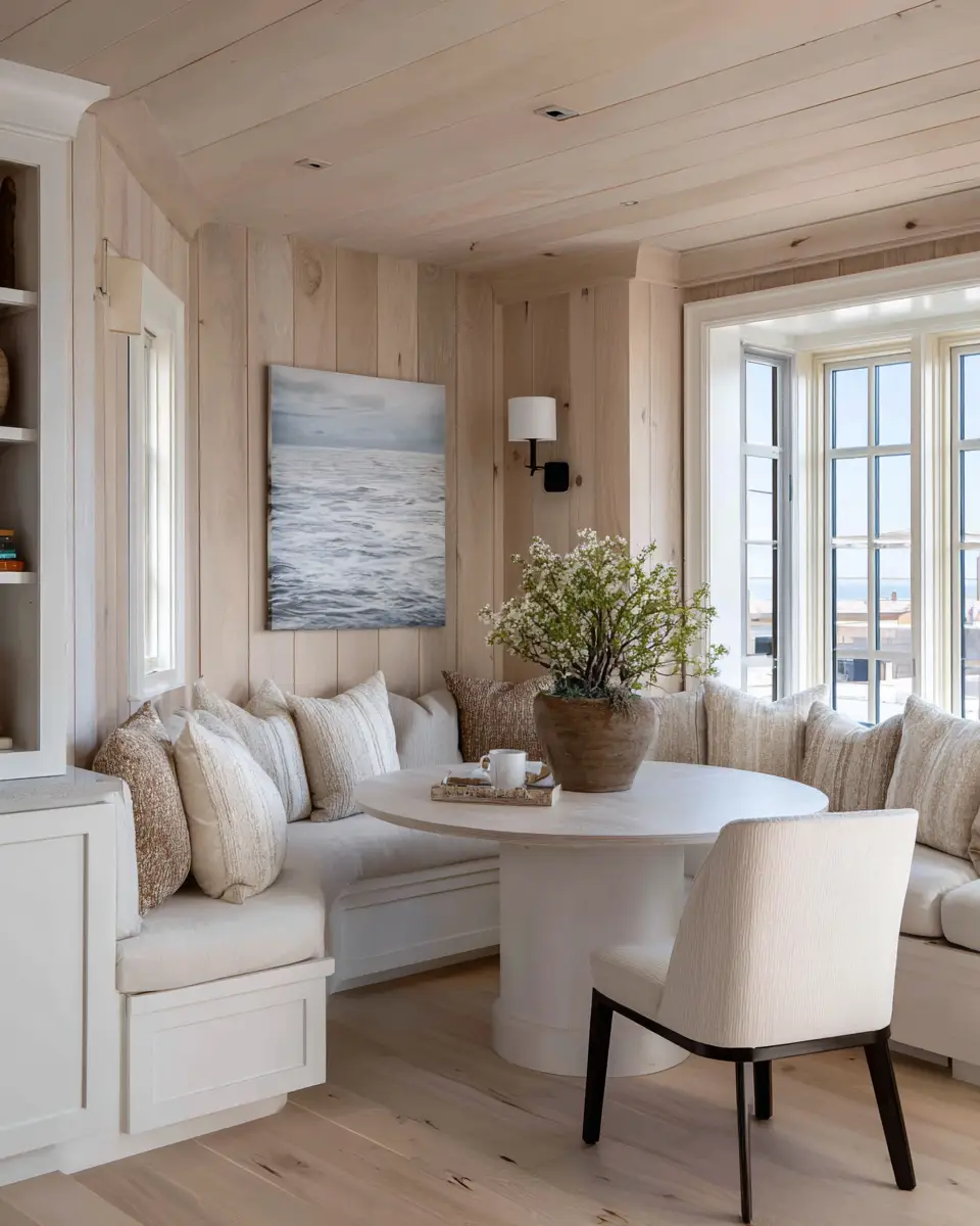 White Coastal Dining Room Decor Ideas