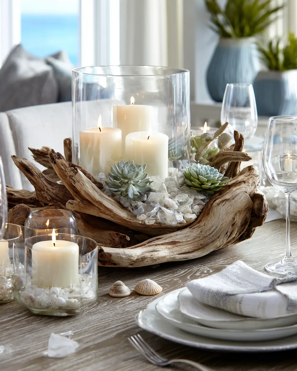 White Coastal Dining Room Decor Ideas