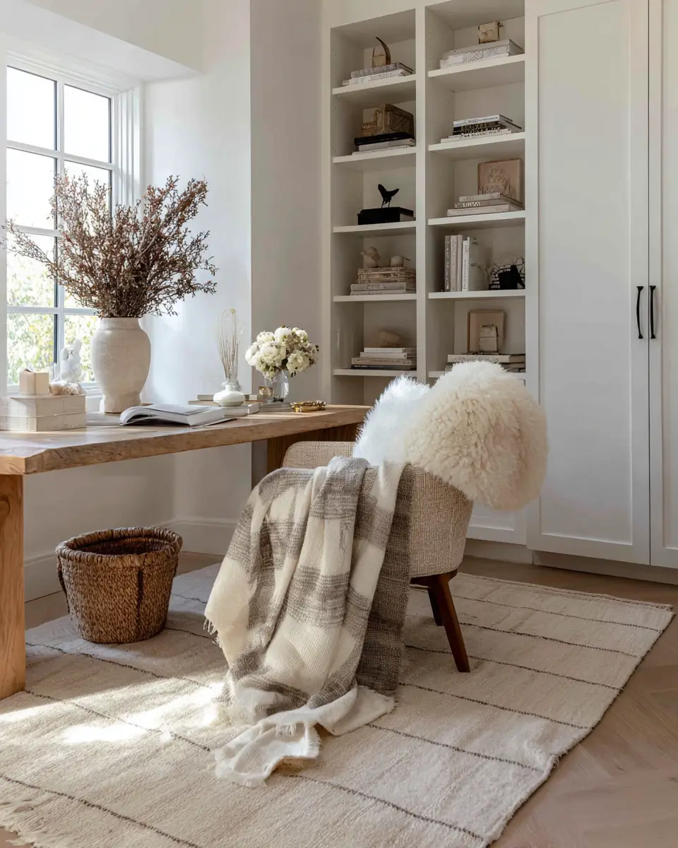 White Coastal Home Office Decor Ideas