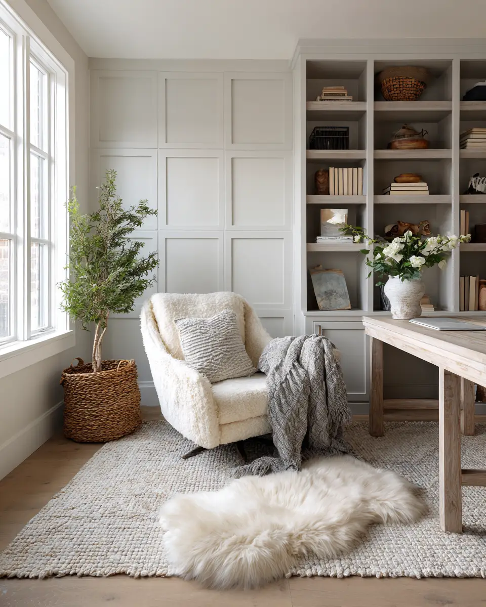 White Coastal Home Office Decor Ideas