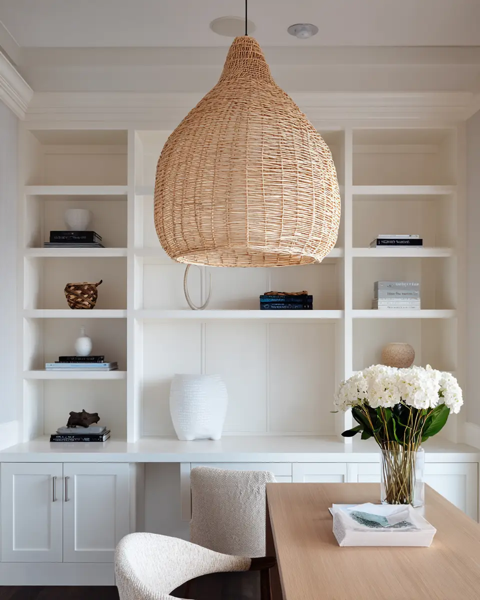 White Coastal Home Office Decor Ideas