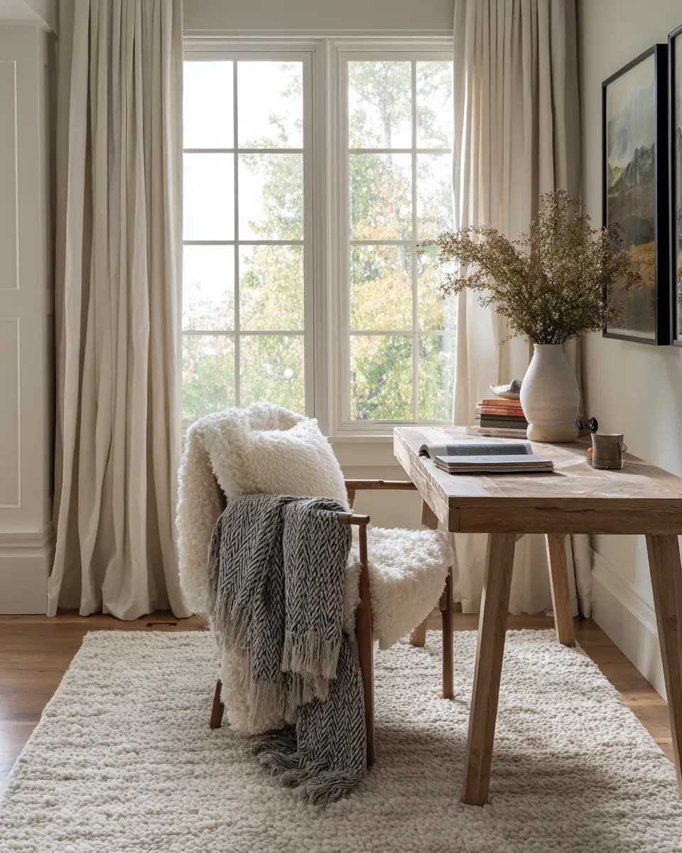 White Coastal Home Office Decor Ideas