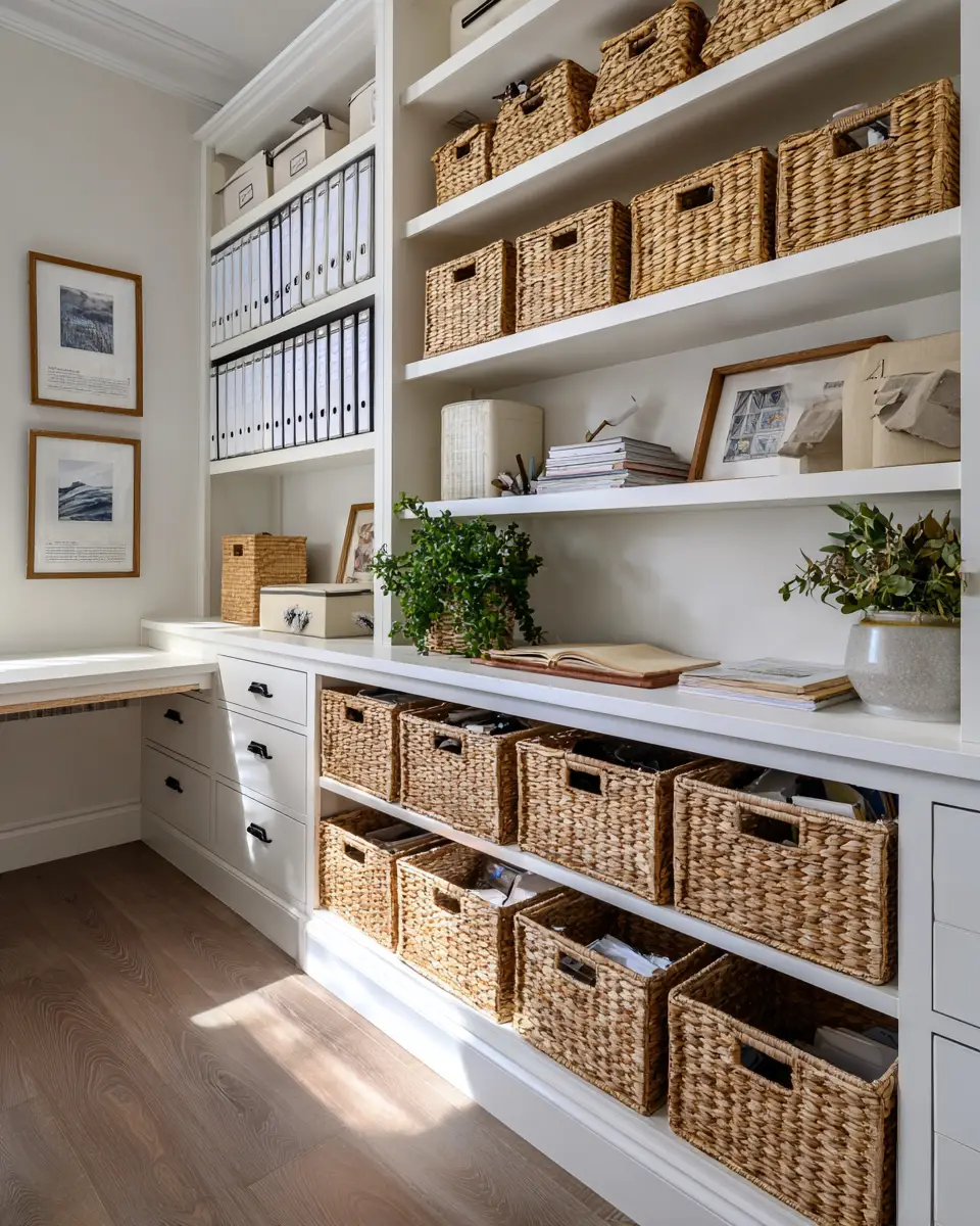 White Coastal Home Office Decor Ideas