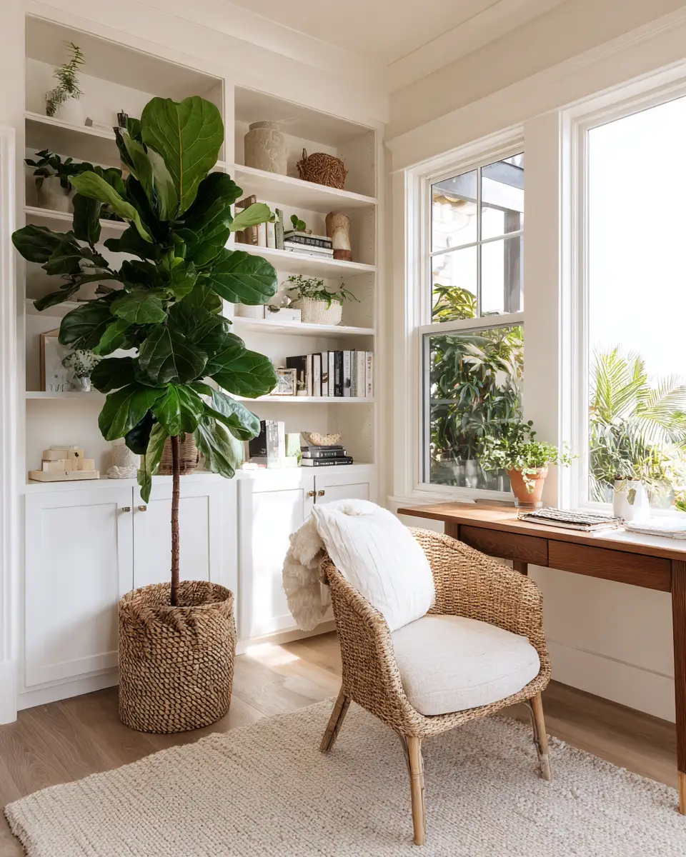 White Coastal Home Office Decor Ideas