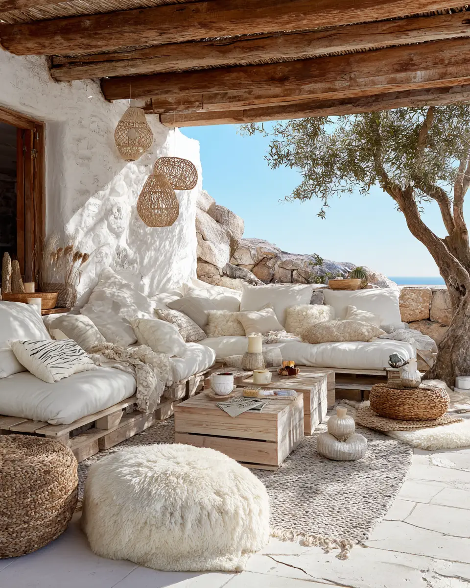 White Eclectic Patio Decor Ideas - Featured