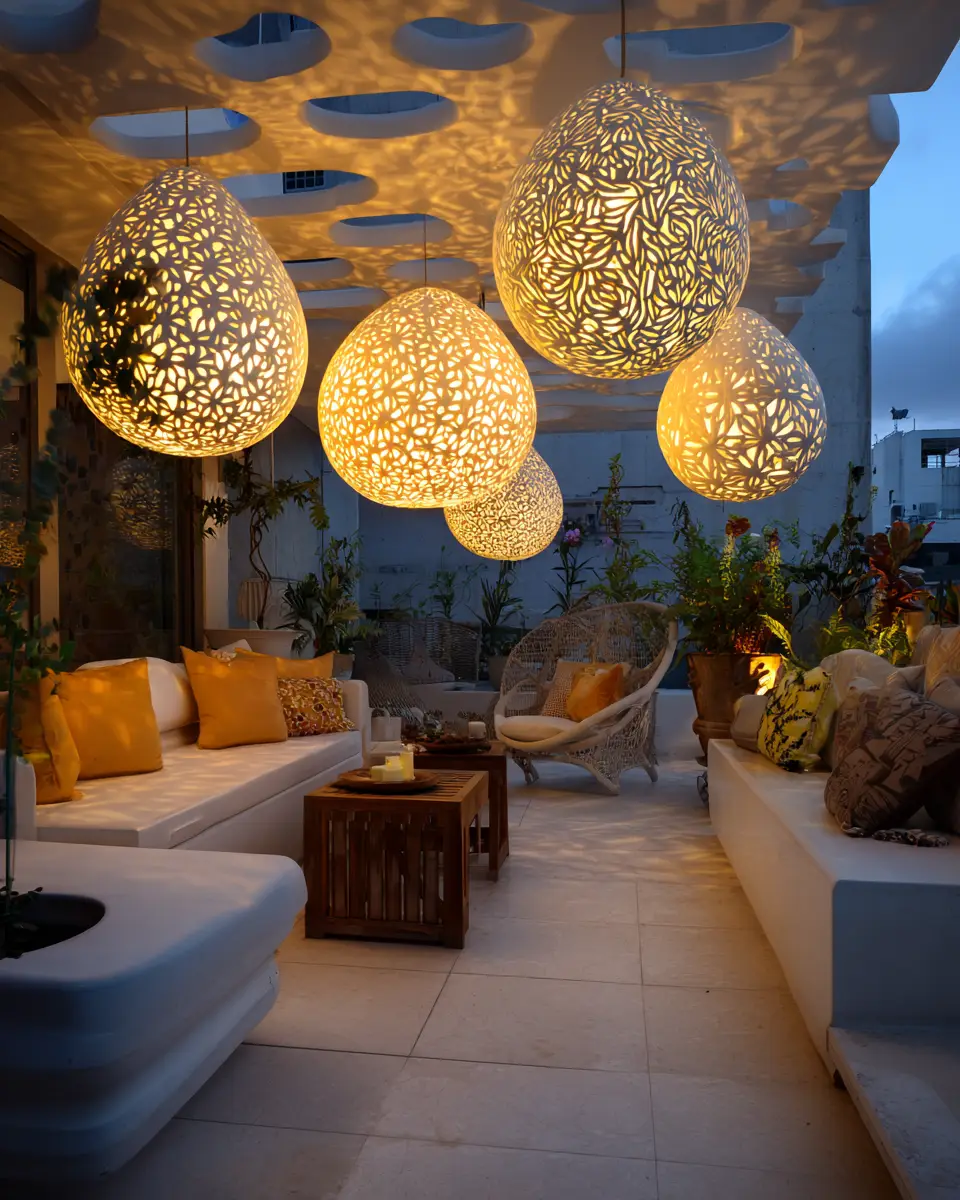 White Eclectic Patio Decor Ideas