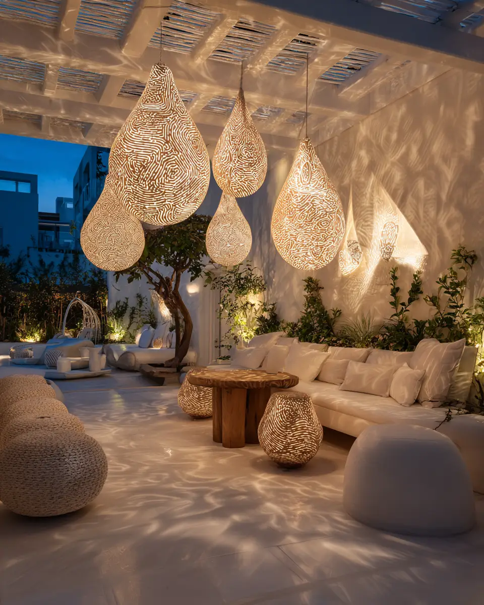 White Eclectic Patio Decor Ideas