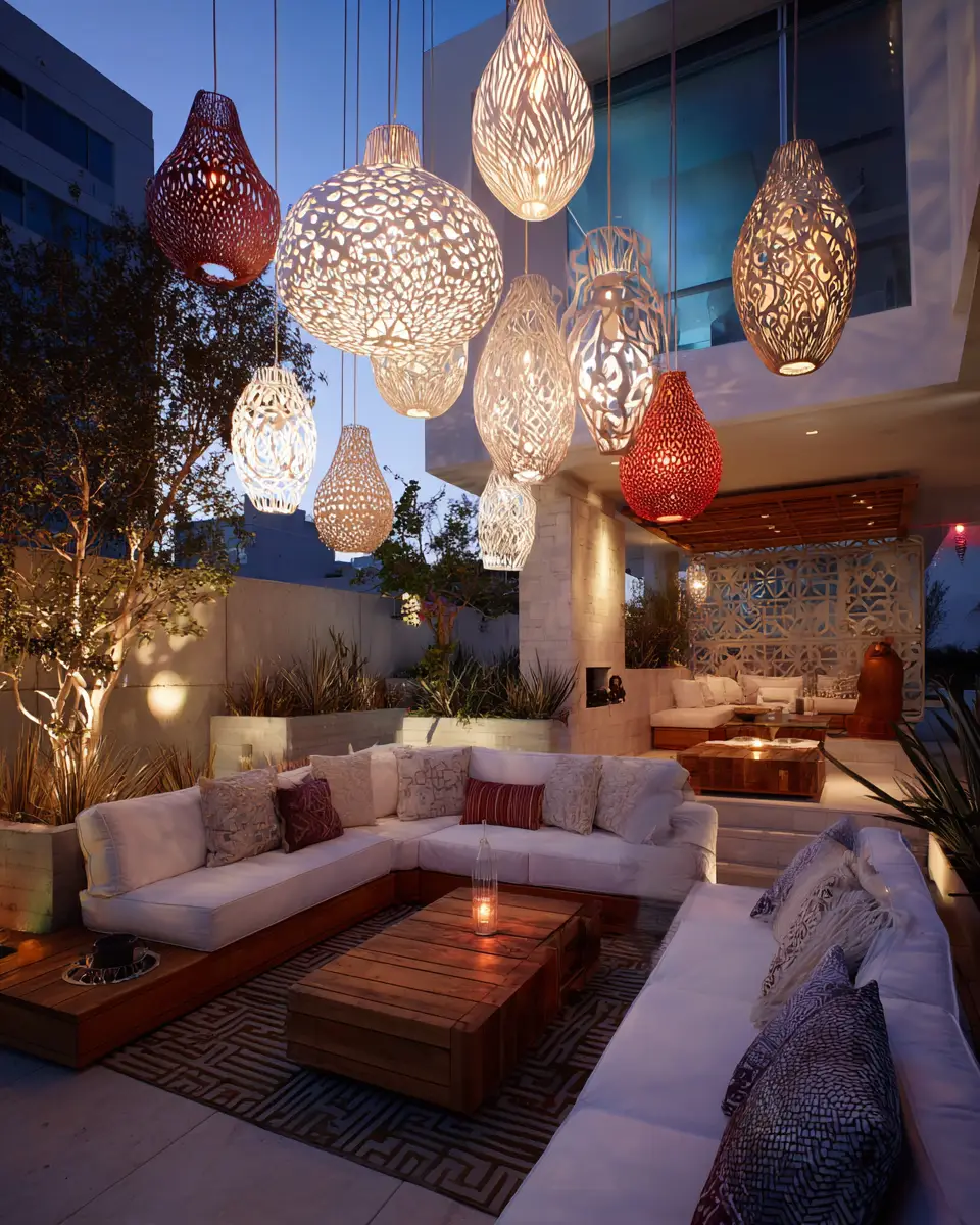 White Eclectic Patio Decor Ideas