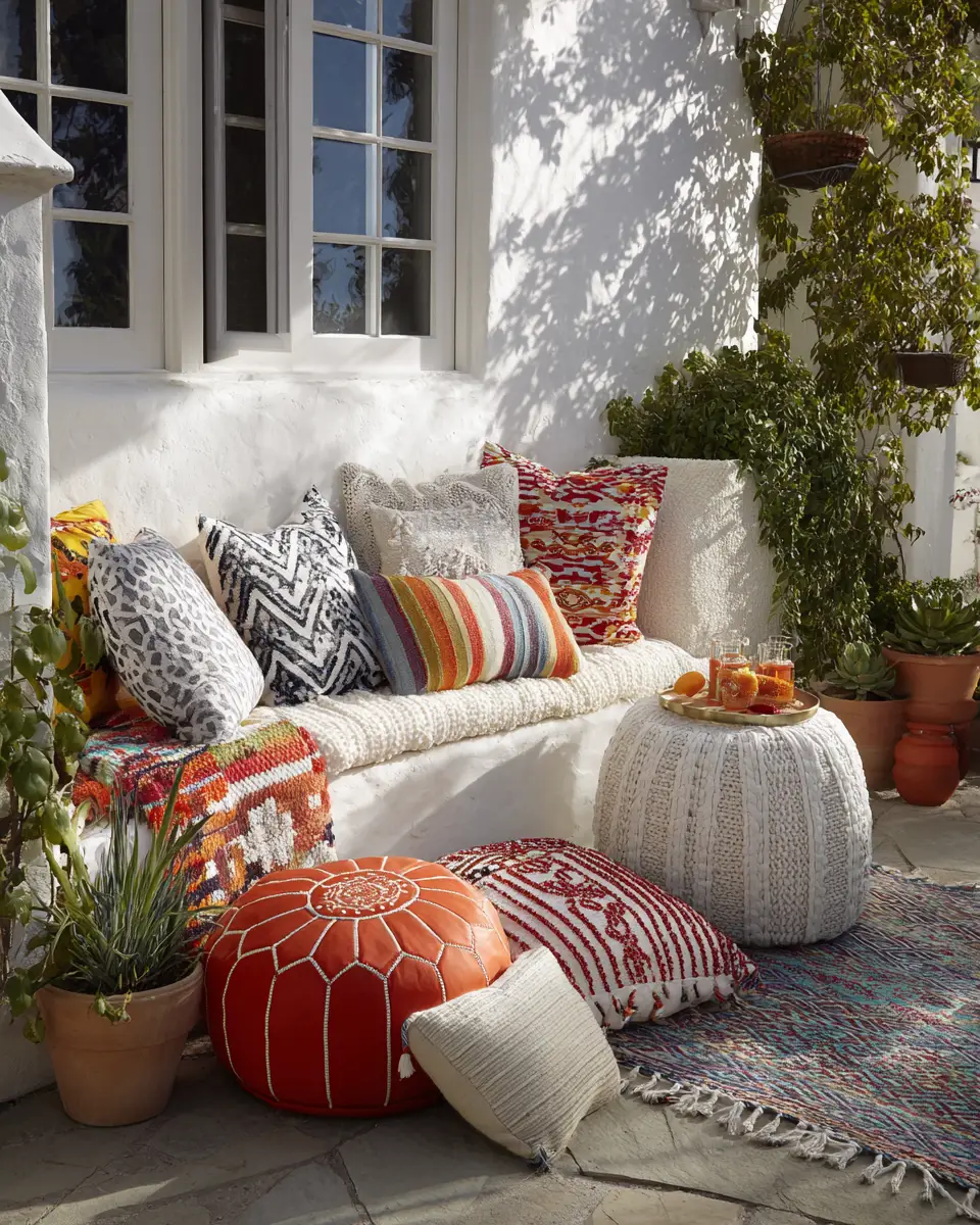 White Eclectic Patio Decor Ideas