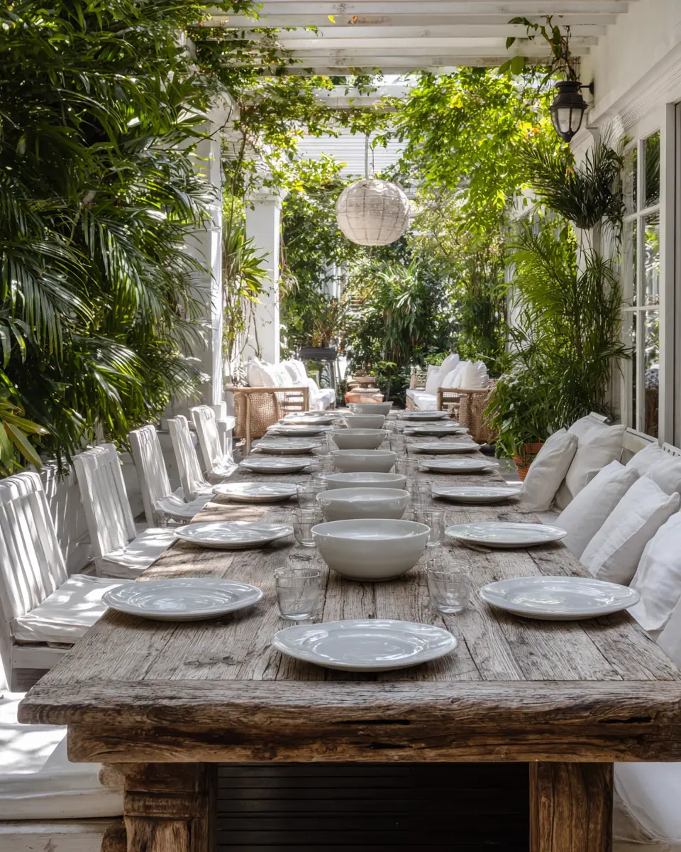 White Eclectic Patio Decor Ideas