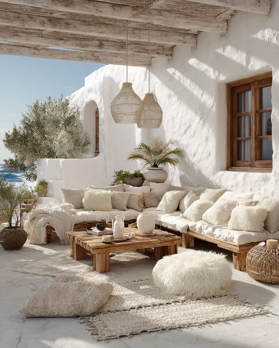White Eclectic Patio Decor Ideas