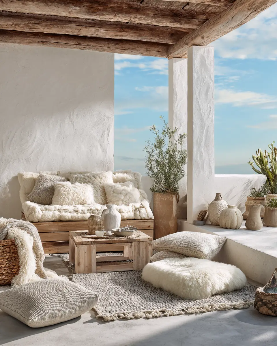 White Eclectic Patio Decor Ideas