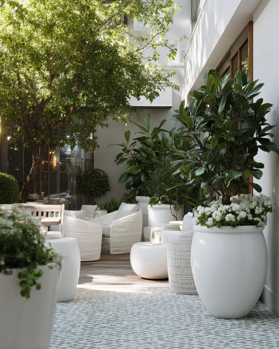 White Eclectic Patio Decor Ideas