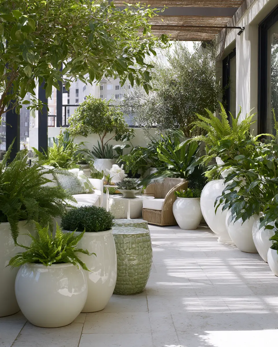 White Eclectic Patio Decor Ideas