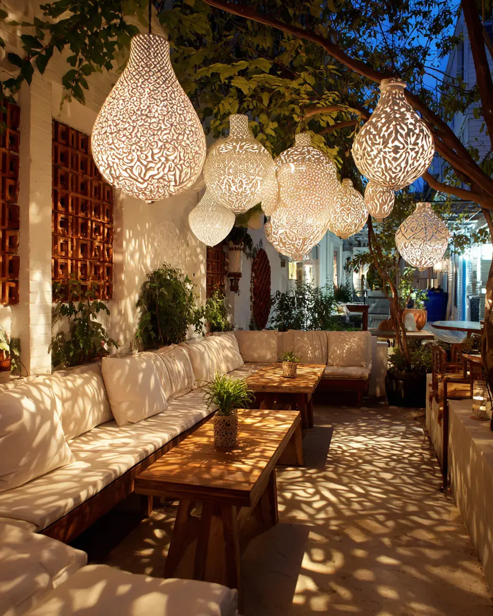 White Eclectic Patio Decor Ideas
