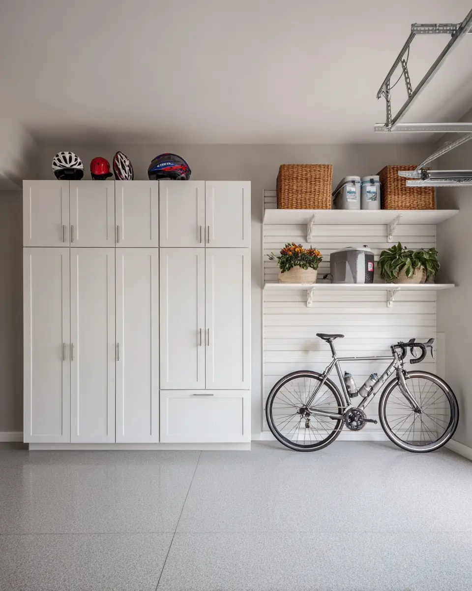 White Industrial Garage Decor Ideas