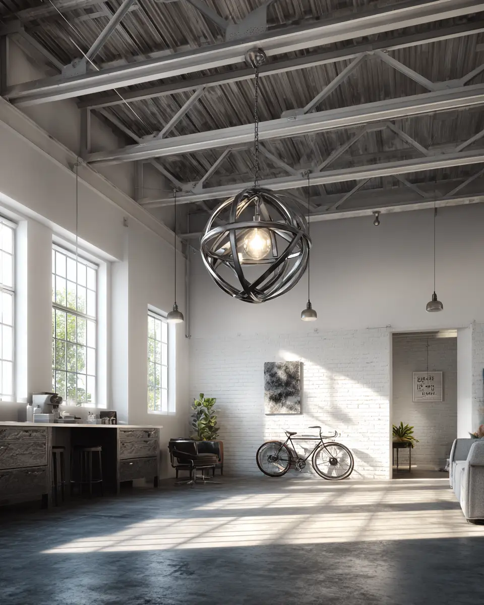 White Industrial Garage Decor Ideas