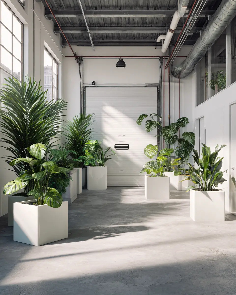 White Industrial Garage Decor Ideas