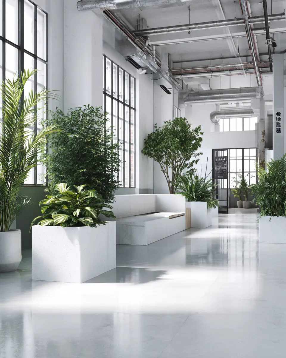 White Industrial Garage Decor Ideas