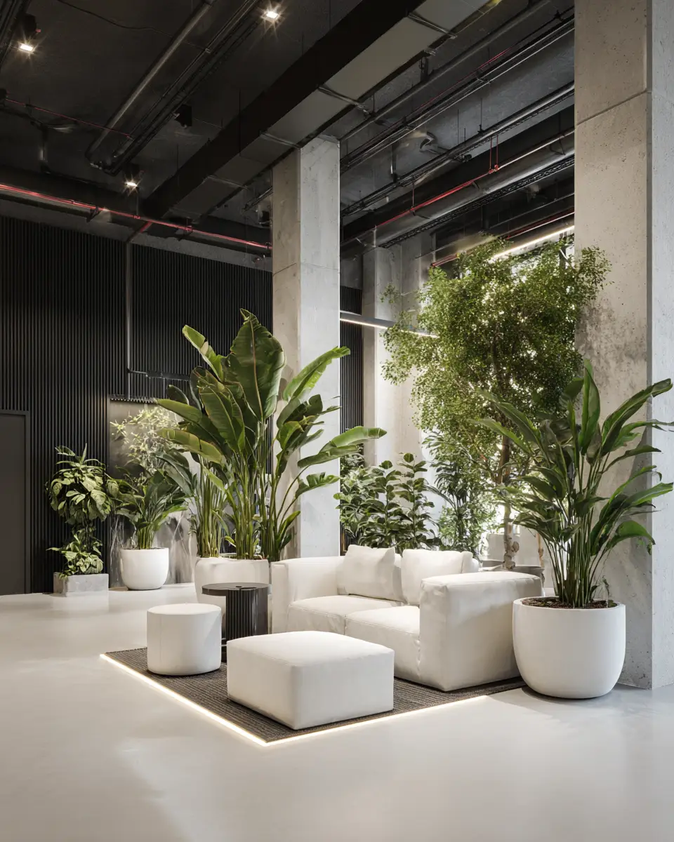 White Industrial Garage Decor Ideas