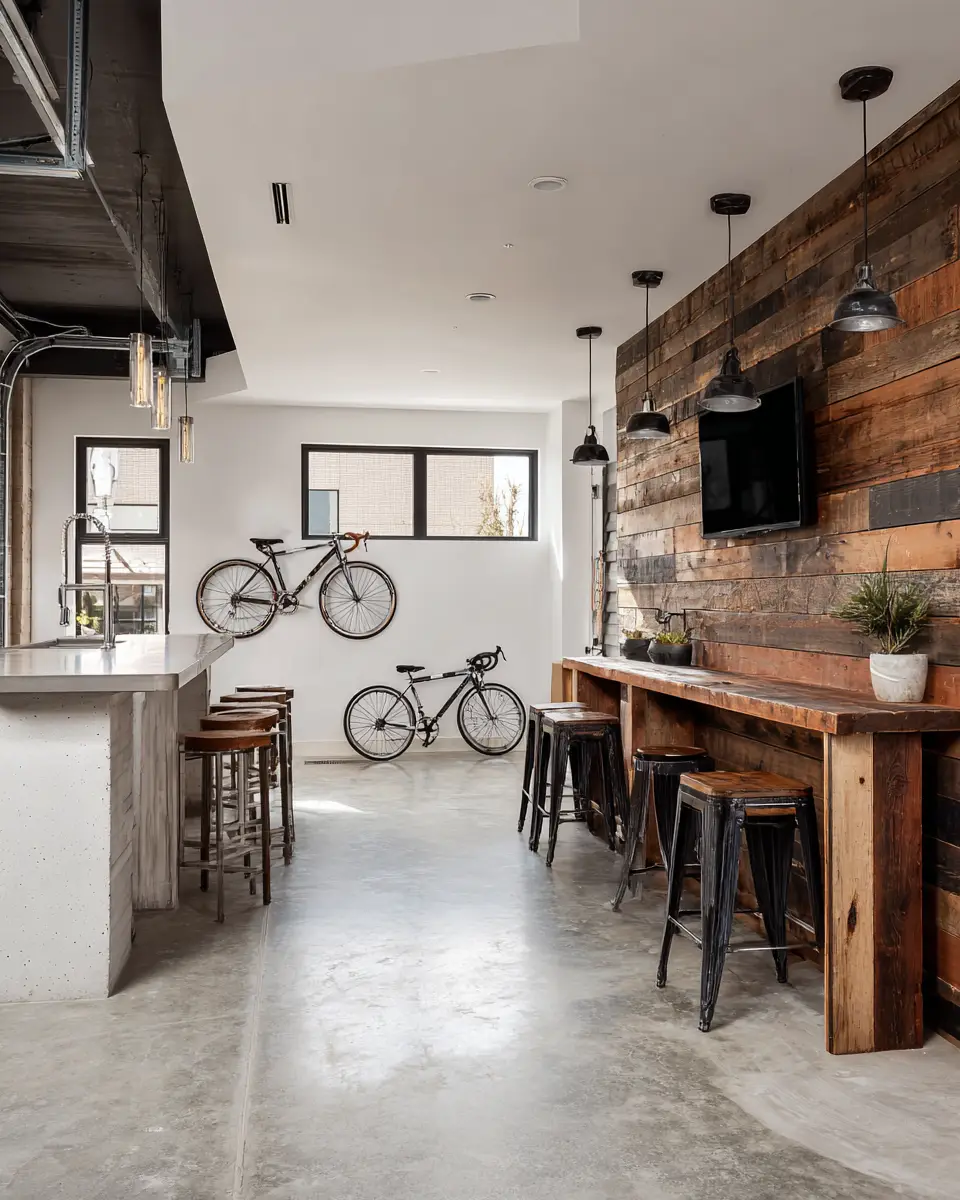 White Industrial Garage Decor Ideas