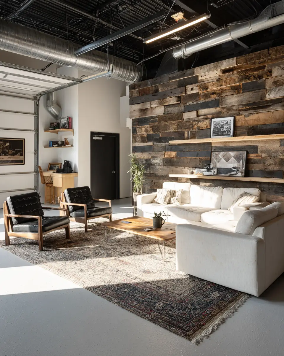 White Industrial Garage Decor Ideas