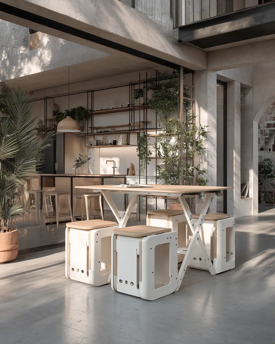 White Industrial Garage Decor Ideas