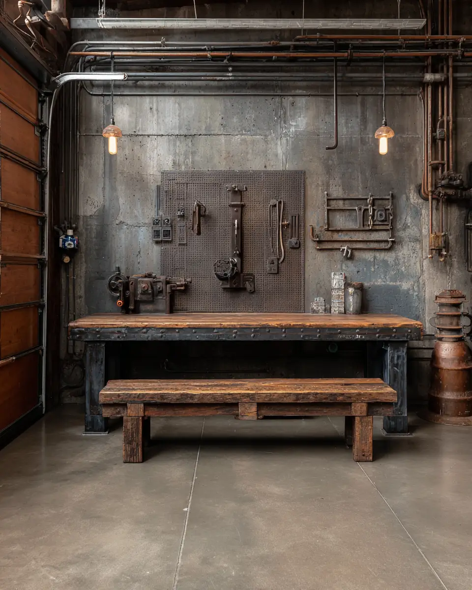 White Industrial Garage Decor Ideas