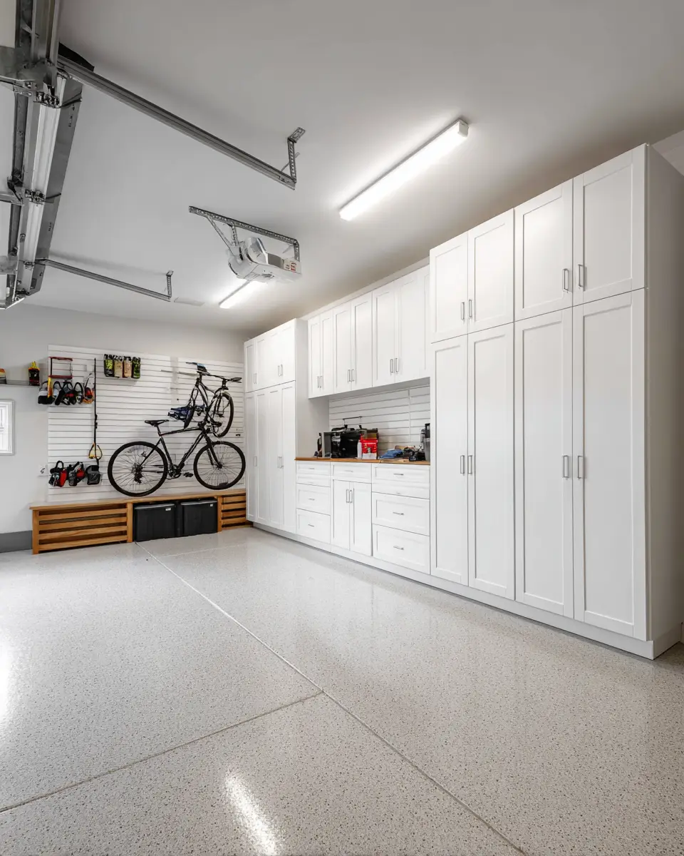 White Industrial Garage Decor Ideas