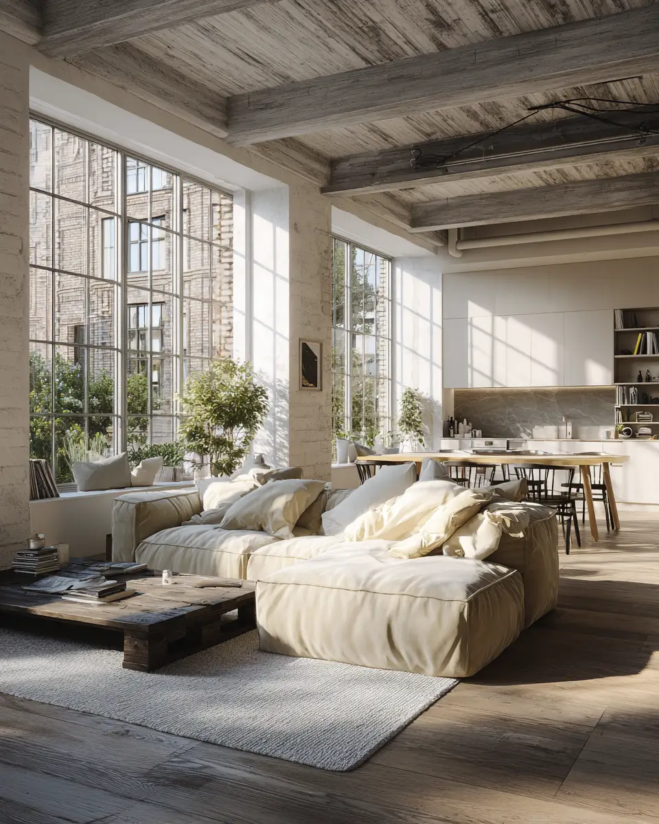 White Industrial Living Room Decor Ideas