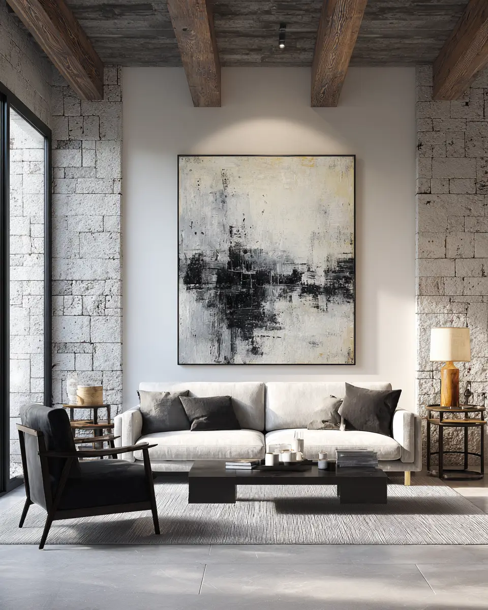 White Industrial Living Room Decor Ideas