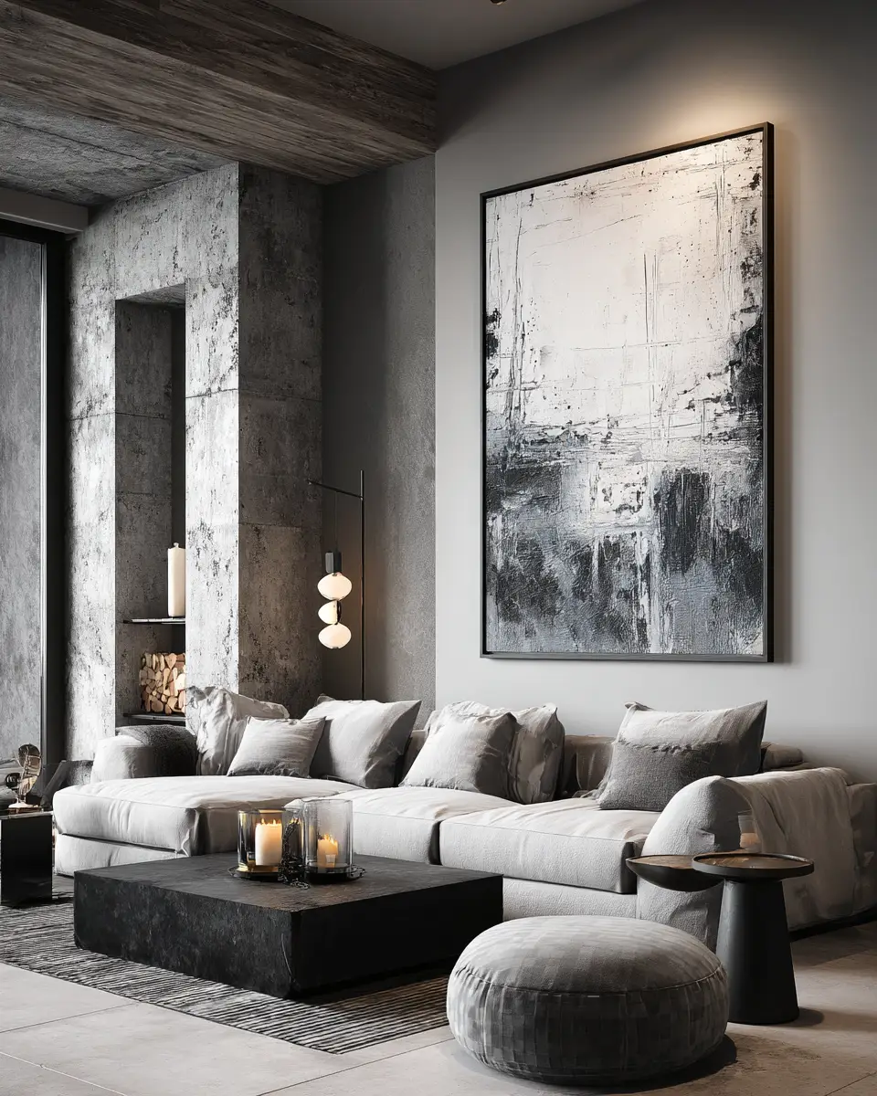 White Industrial Living Room Decor Ideas