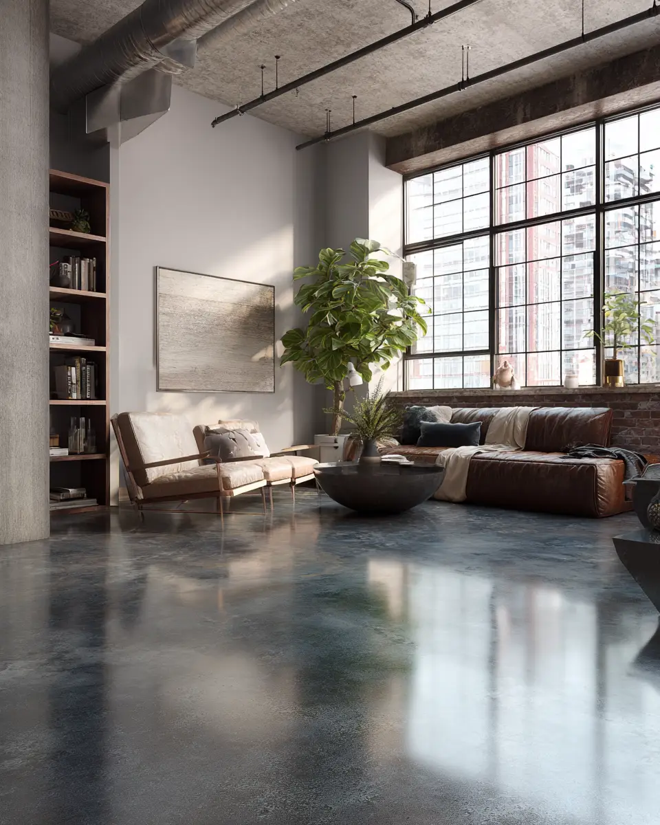 White Industrial Living Room Decor Ideas