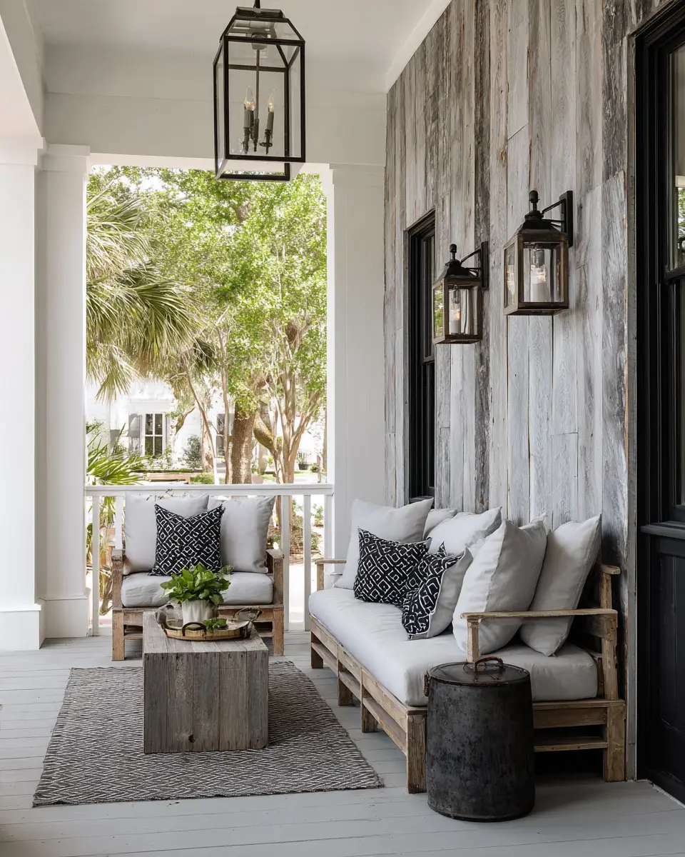 White Industrial Porch Decor Ideas