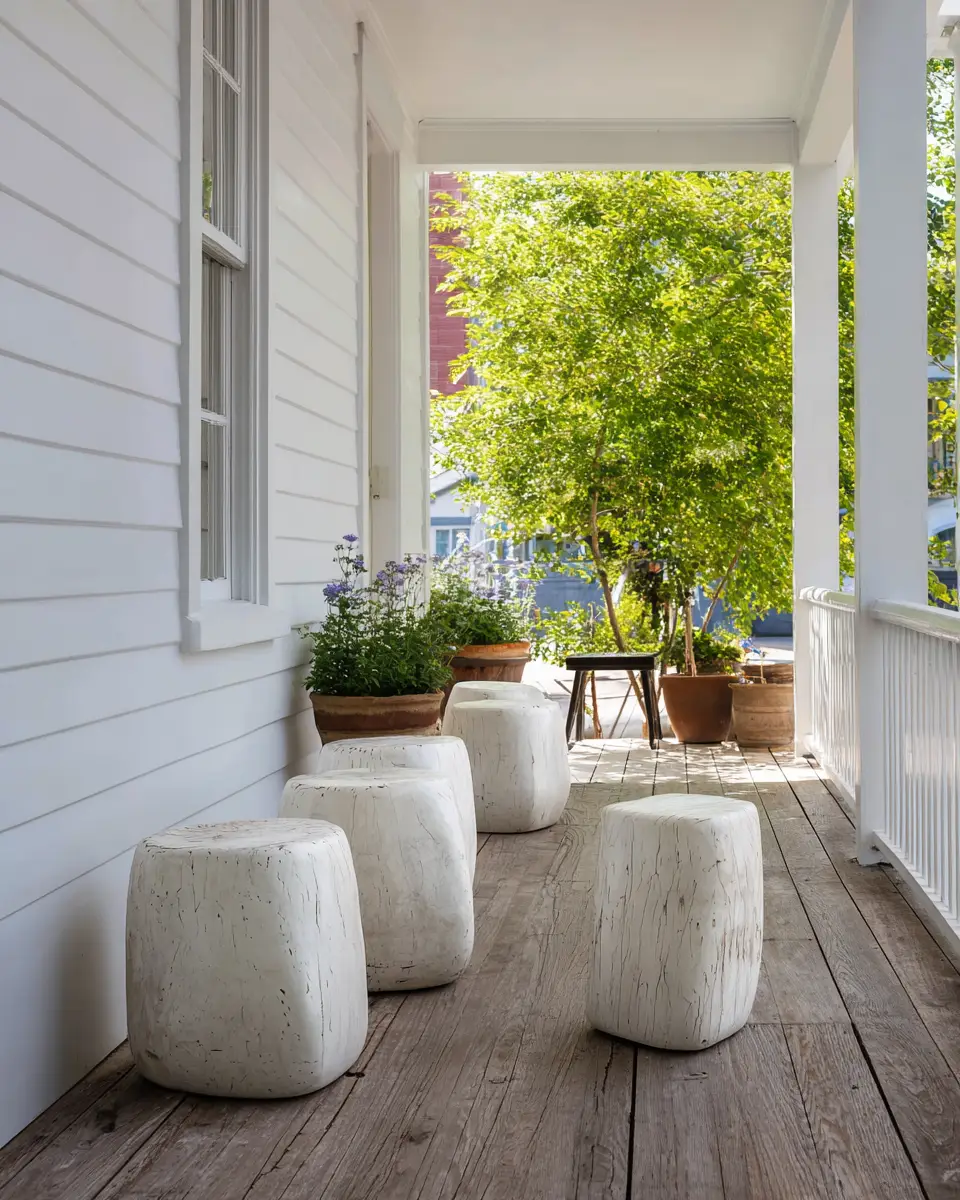 White Industrial Porch Decor Ideas