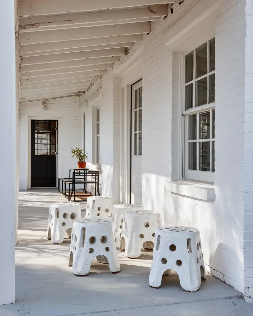 White Industrial Porch Decor Ideas