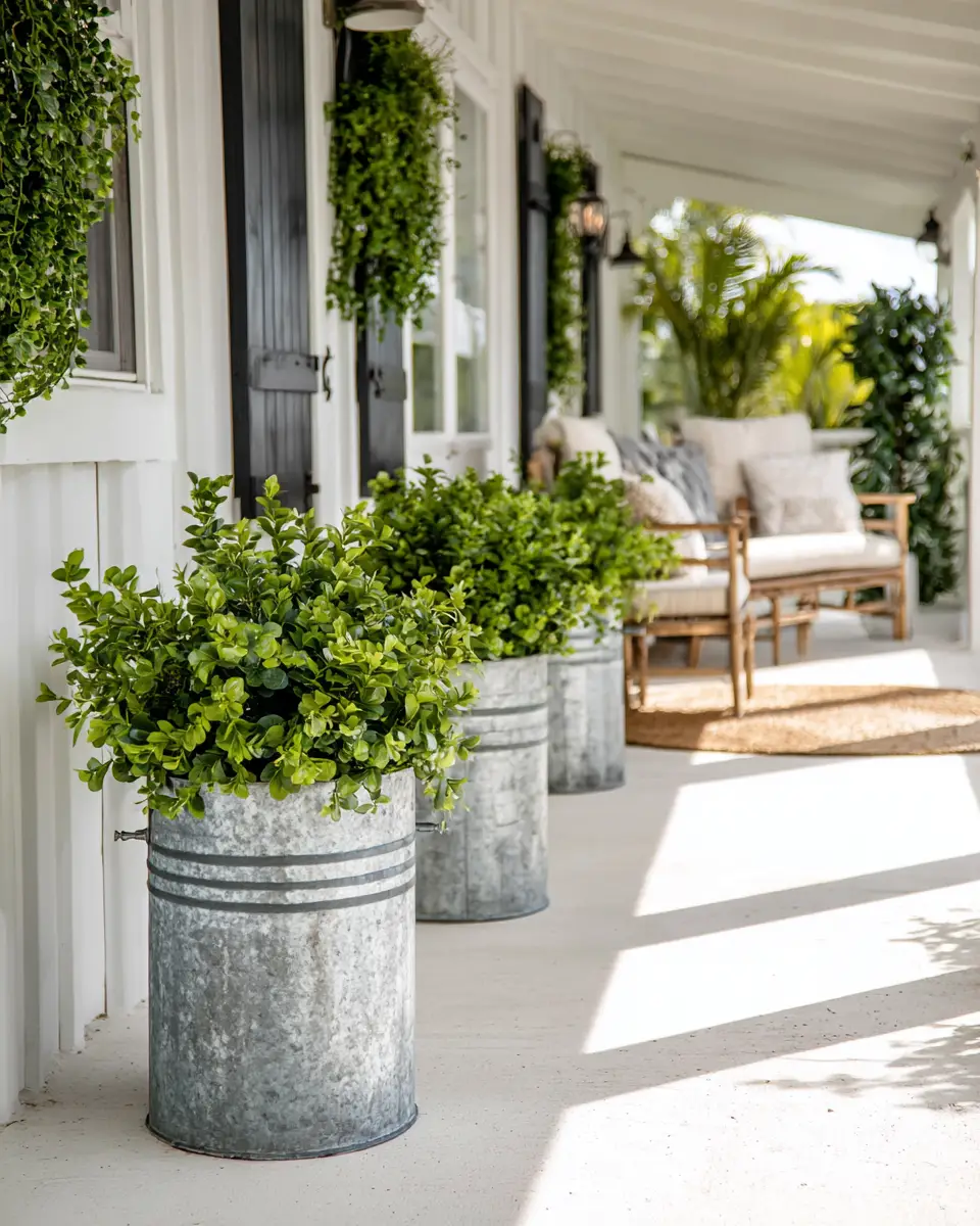 White Industrial Porch Decor Ideas