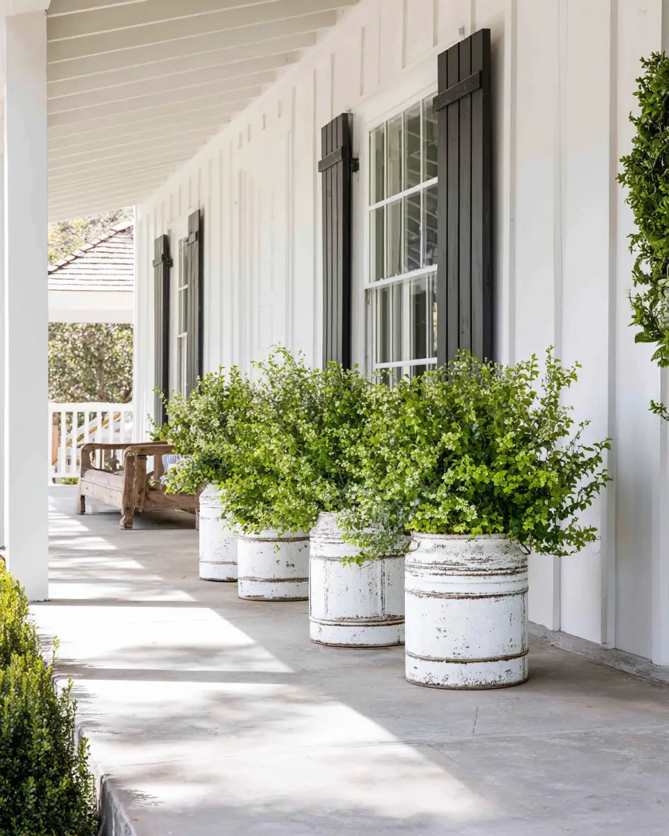 White Industrial Porch Decor Ideas