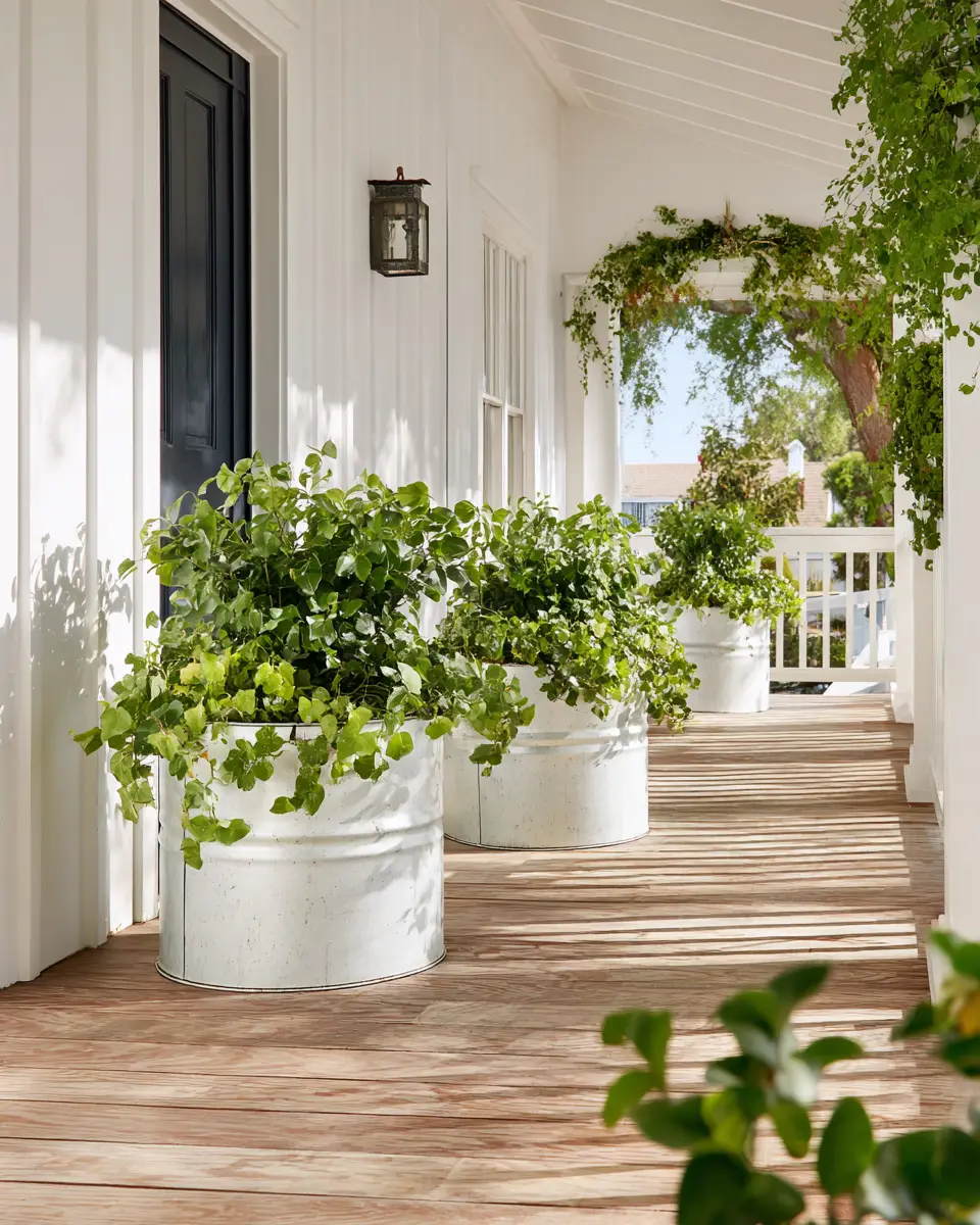 White Industrial Porch Decor Ideas