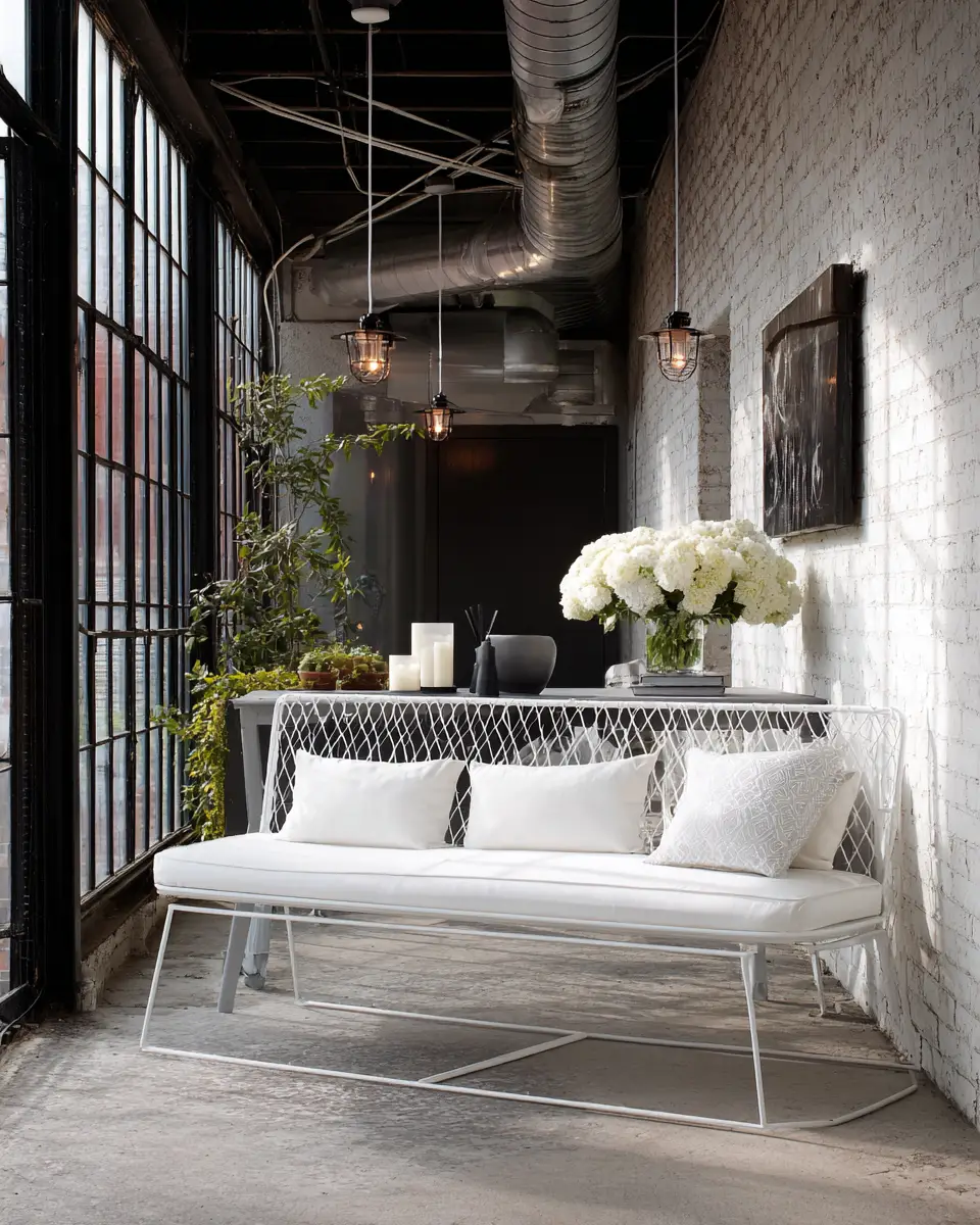 White Industrial Porch Decor Ideas