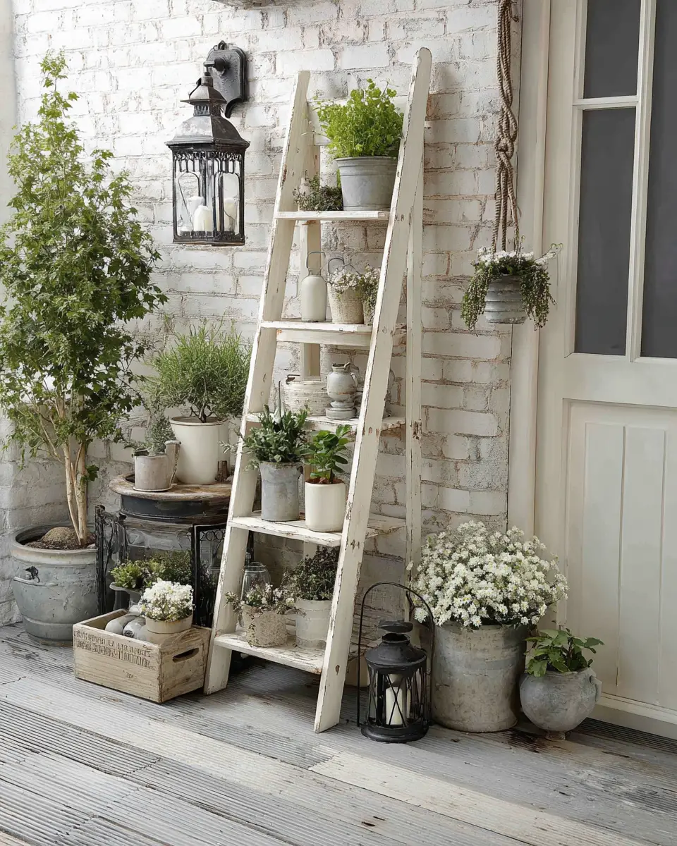 White Industrial Porch Decor Ideas
